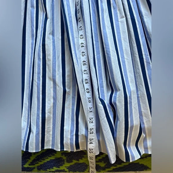 J. CREW Shirting Stripe Tiered Maxi Dress Size 6 Spaghetti Straps 100# Cotton - Picture 16 of 16